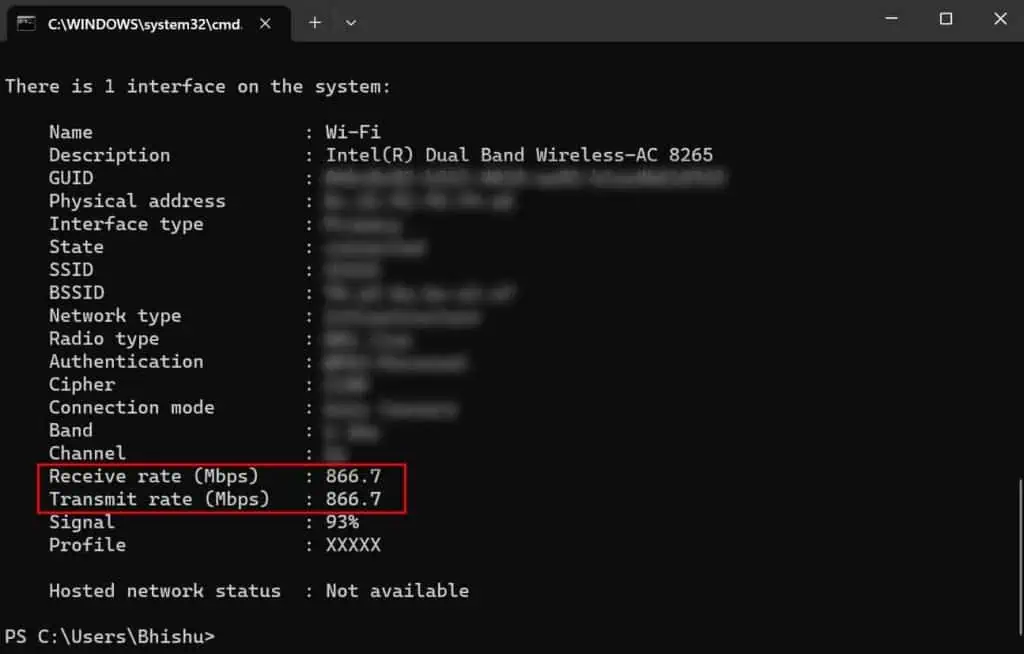 3 Simple Ways to Check Wi-Fi Speed in Laptop 15 recheck-receive-and-transmit-rate-1024x654