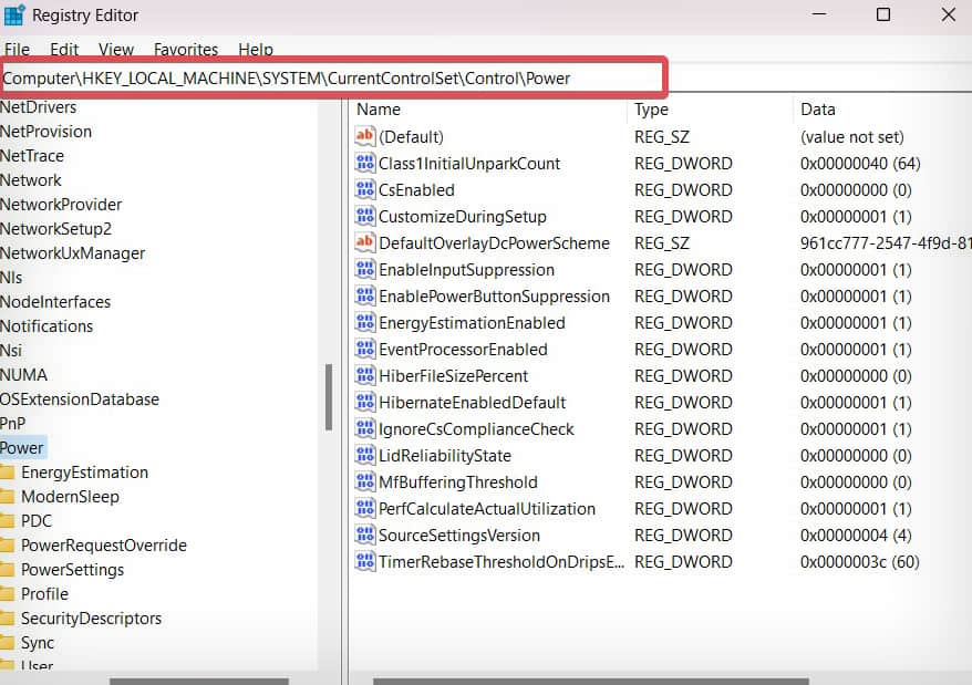 registry location