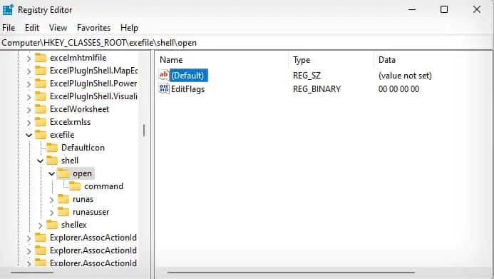 registry-open-key-default-entry