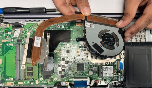 remove laptop heatsink and fan