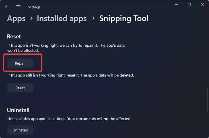repair-snipping-tool