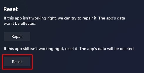 reset camera application surface camera not working