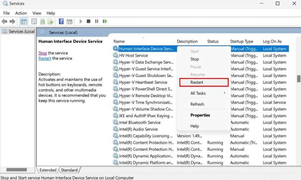 Why is My Mouse Not Working? 20 Ways to Fix It 47 restart-human-interface-device-service-1-1024x612