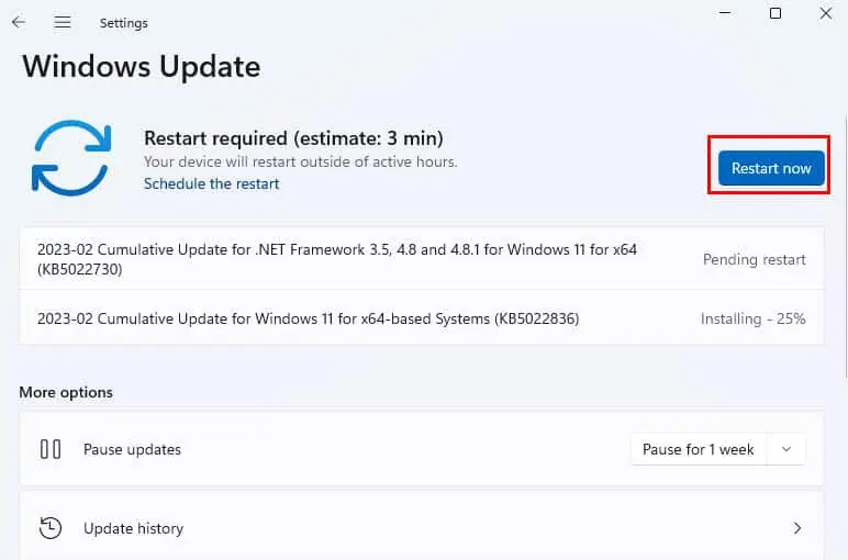Fix: File Not Found Error in Windows 24 restart-now-button