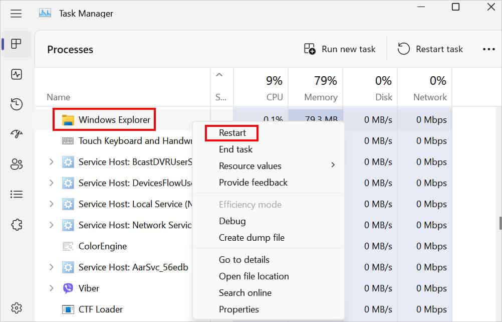 restart windows explorer