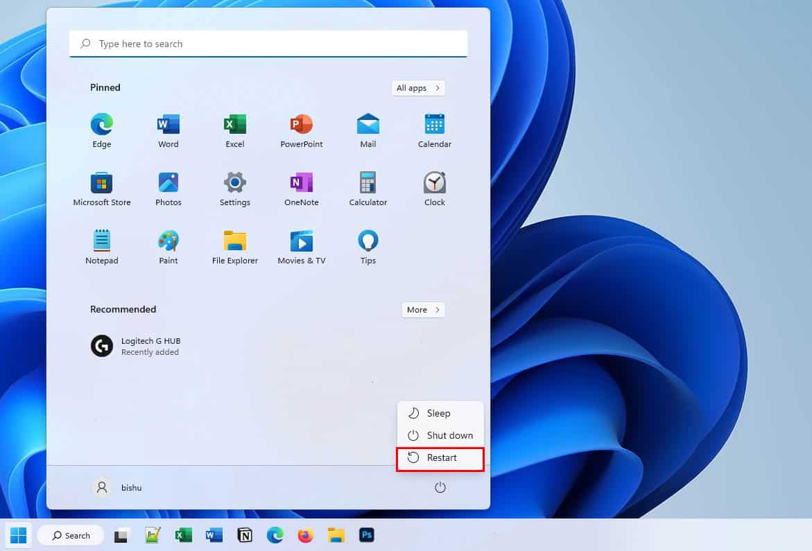 restart your pc