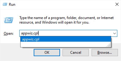 run appwiz cpl
