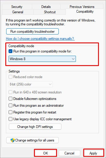 run compatibilit mode msi gaming app