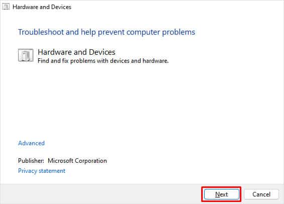 run hardware troubleshooter surface not working