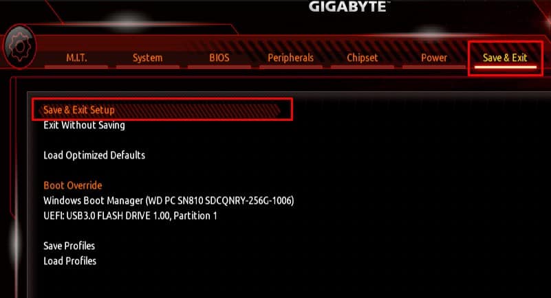 save and exit bios best bios settings