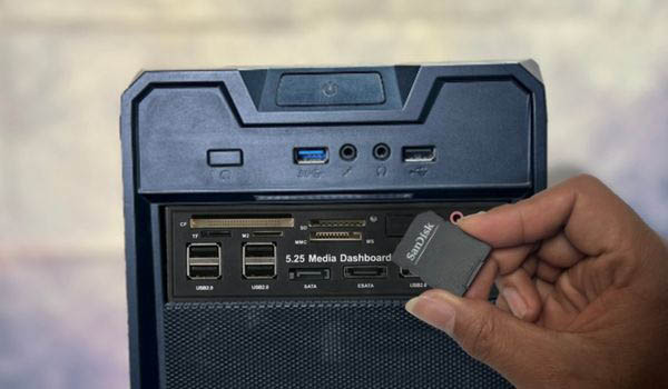 sd card label up and contact pins down