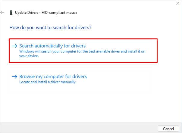 search autromatically for drivers