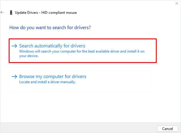 search autromatically for drivers