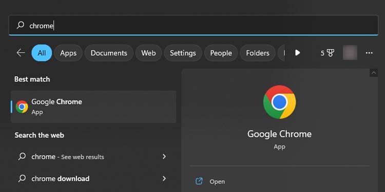 search chrome in search