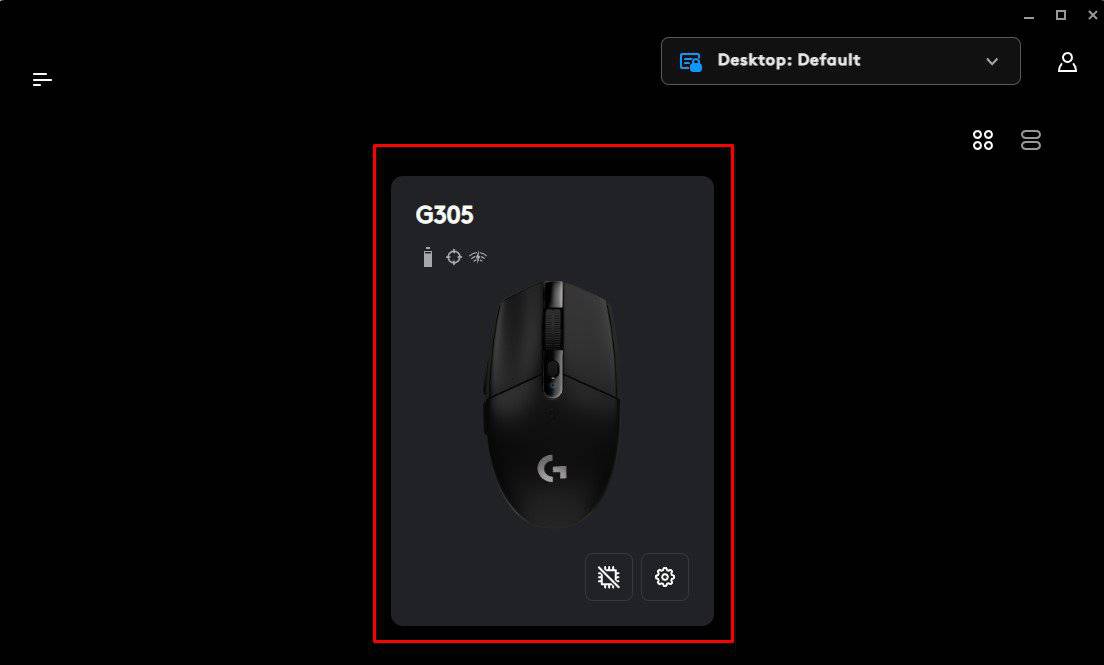 select yuor mouse logitech g hub