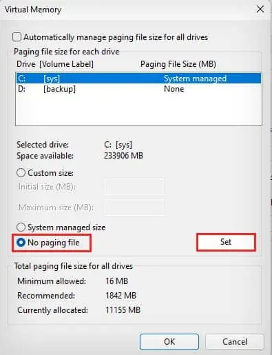 Why is My C Drive Filling Up So Fast? How to Fix It 18 set-no-paging-file