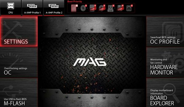 configuración en msi bios