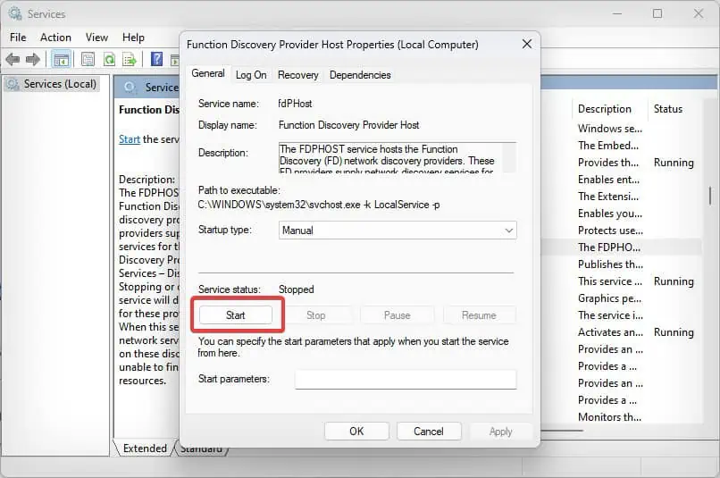 start-the-function-discovery-provider-host-service