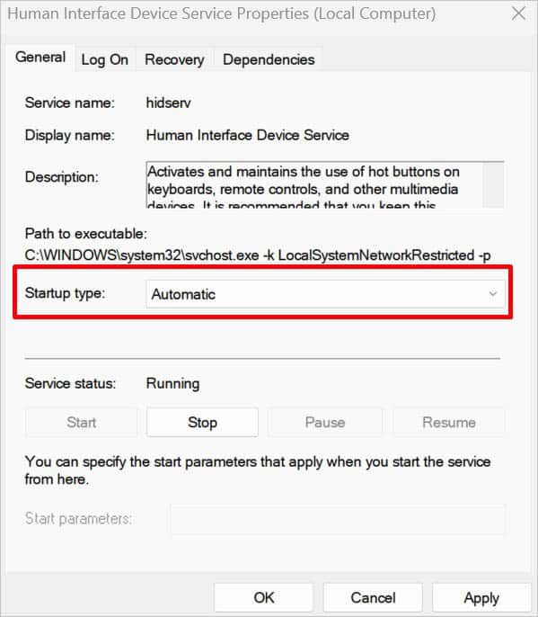 startup type to automatic