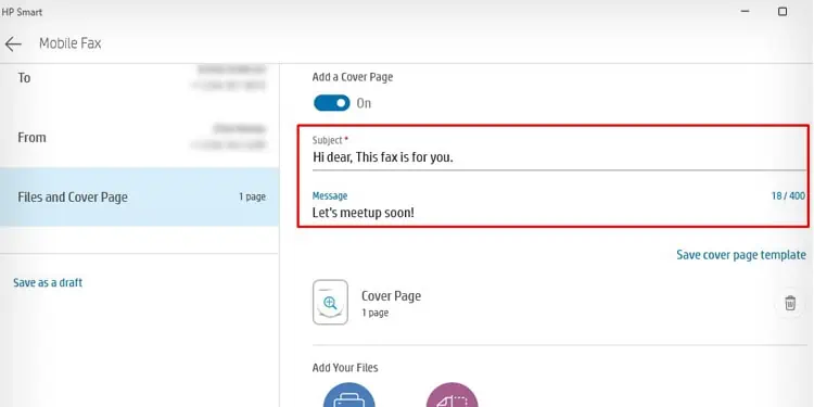 How to Fax From HP Printer 16 subject-and-message-of-fax