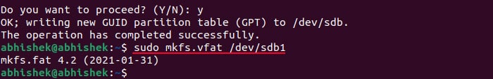 sudo-mkfs-vfat-dev-sdb1-format-to-fat32-linux