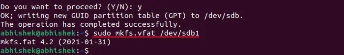 sudo-mkfs-vfat-dev-sdb1-format-to-fat32-linux