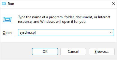 sysdm cpl in run