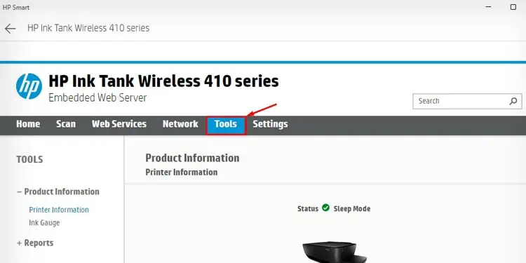 HP Printer Printing Blank Pages? 5 Ways to Fix It 17 tools-tab-on-hp-smart