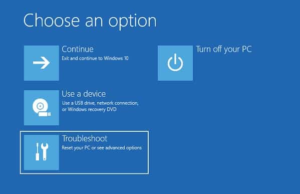 troubleshoot in windows re