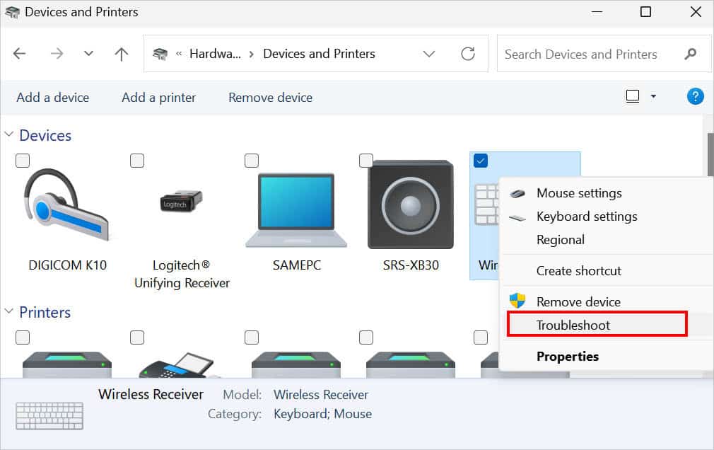 troubleshoot mouse
