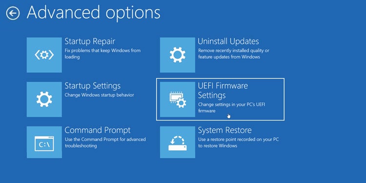 uefi firmware settings