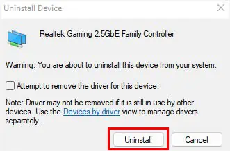 Network Adapter Not Working? 14 Ways to Fix It 22 uninstall-button-remove-network-adpater-drivers