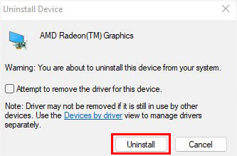 uninstall button
