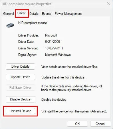 uninstall-device-logitech-mouse-not-working