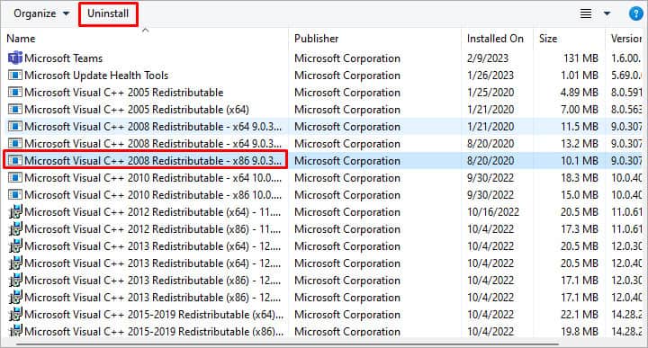 uninstall microsoft visual msi gaming app not working