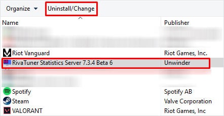 uninstall rivatuner afterburner not detecting gpu