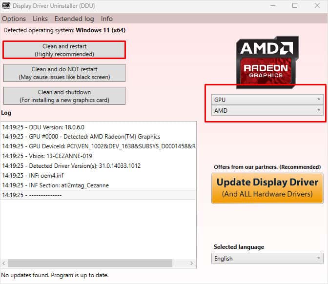 uninstall using ddu afterburner not detecting gpu