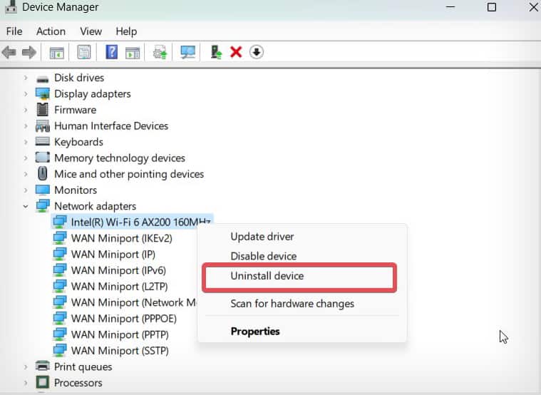 unistall device driver