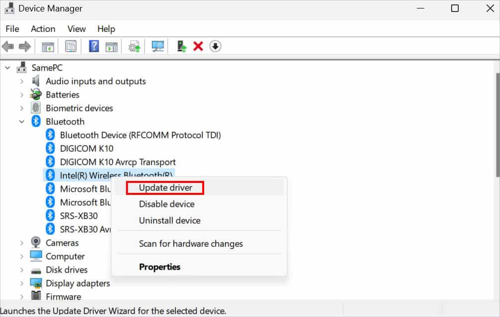 update bluetooth driver