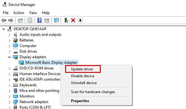 update graphics driver in safe mode