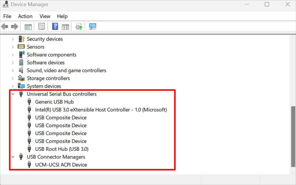 update usb controllers and usb connector managers