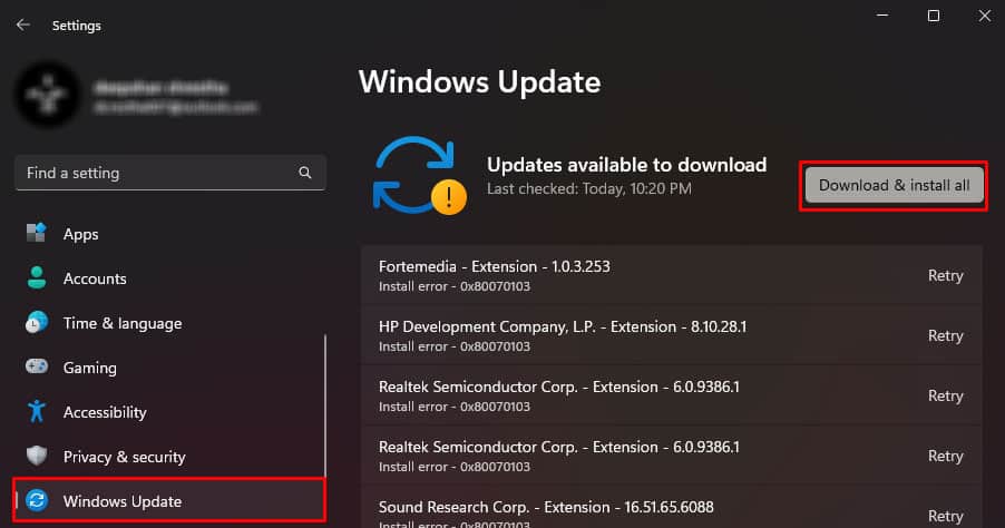 update windows msi gaming app not working
