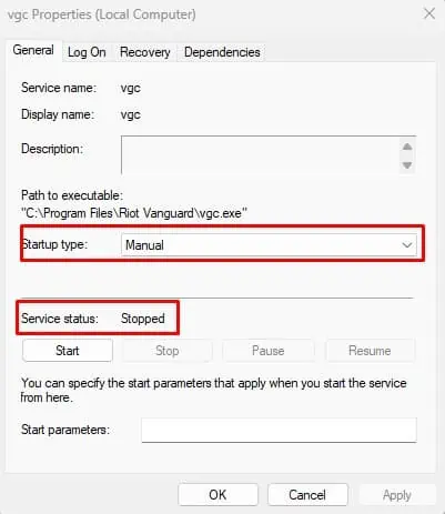 vgc-service-properties