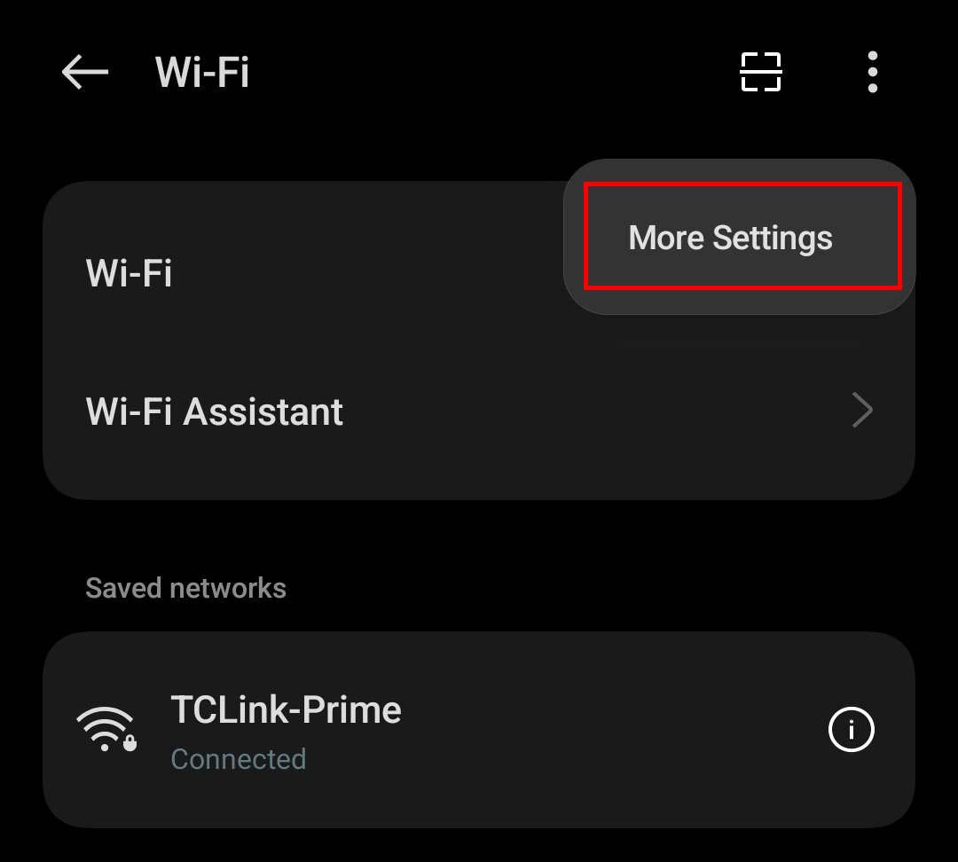 wifi more settings