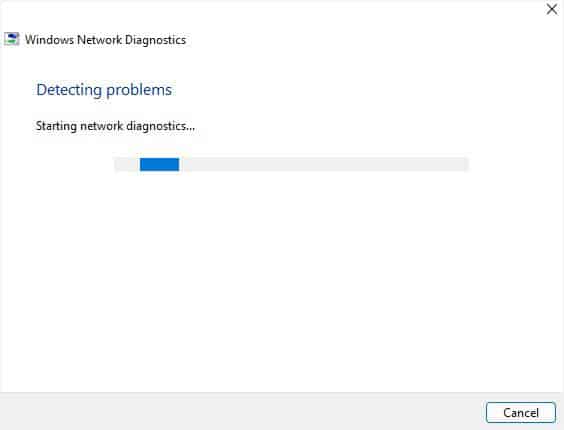 windows network diagnostics detecting issues