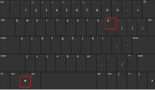 windows p to open projection settings