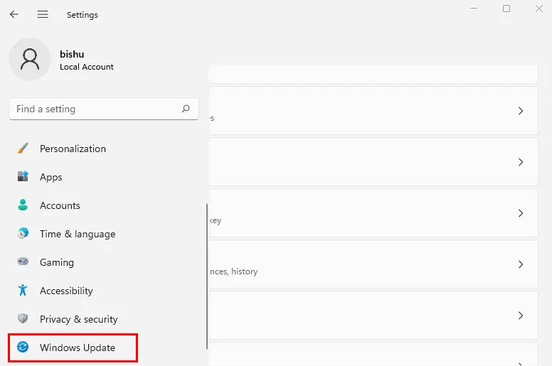 Fix: File Not Found Error in Windows 21 windows-update-tab