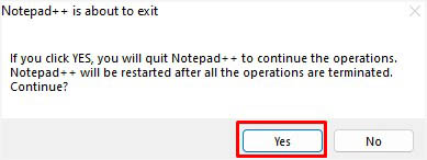yes to close notepad