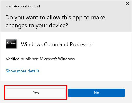 yes to open windows file recovery