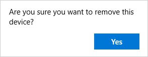 yes to remove device